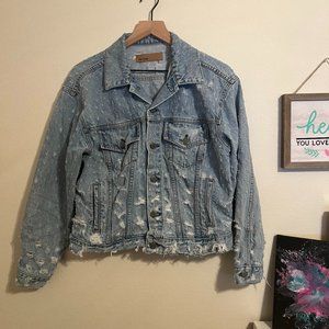 GRLFRND Kim Heavy Distressed Jean Jacket in Women's Size Small